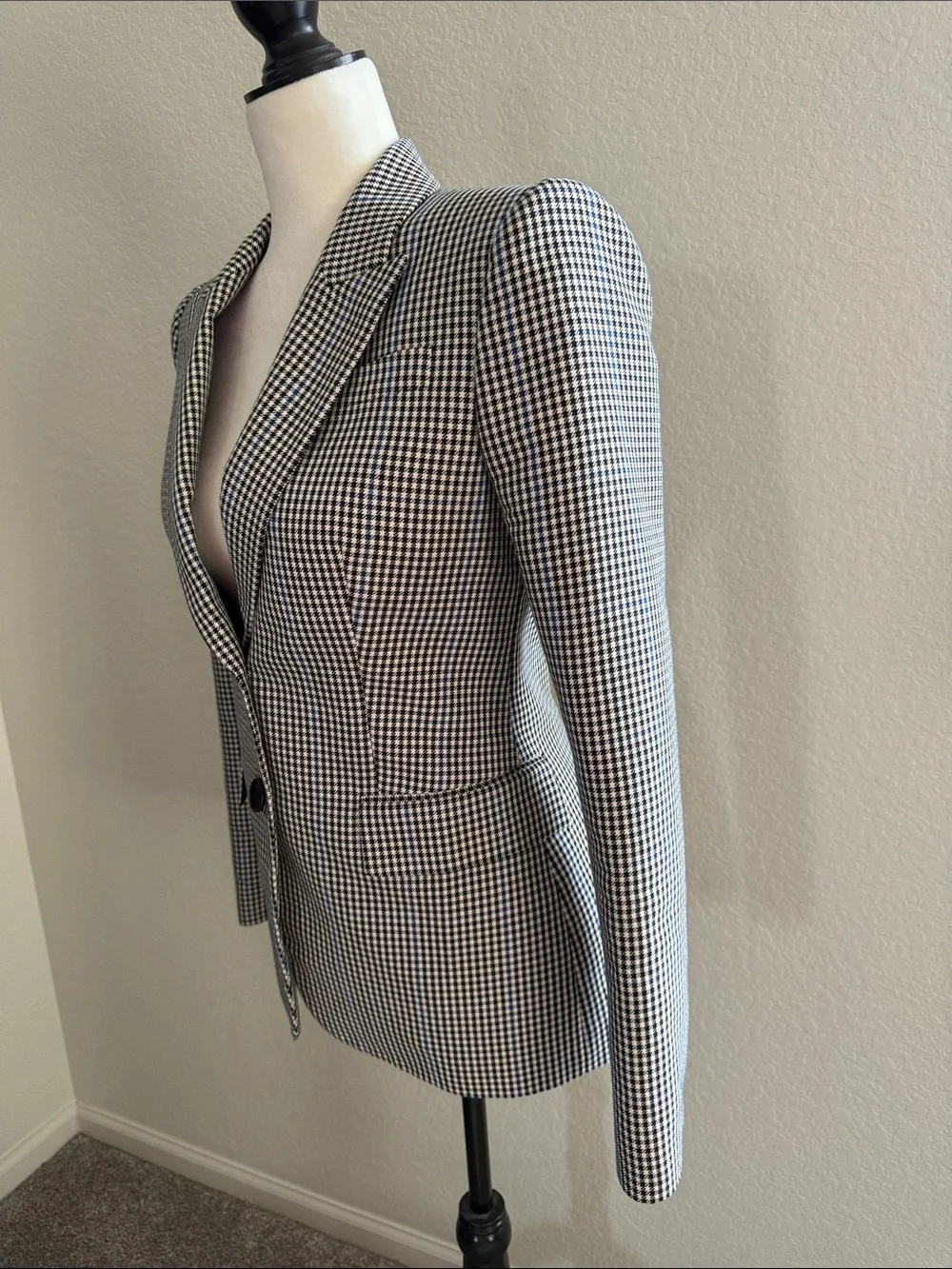 Alexander McQueen Made in Italy Houndstooth Print Blazer/Coat Size 42
